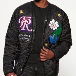 First Row Quilted Patchwork Jacket *Black Size XXL